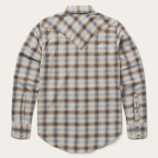 Stetson Classic Western Shirt in Brown and Blue Ombre - Flyclothing LLC