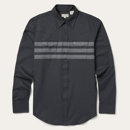 Stetson Border Stripe Twill Western Shirt