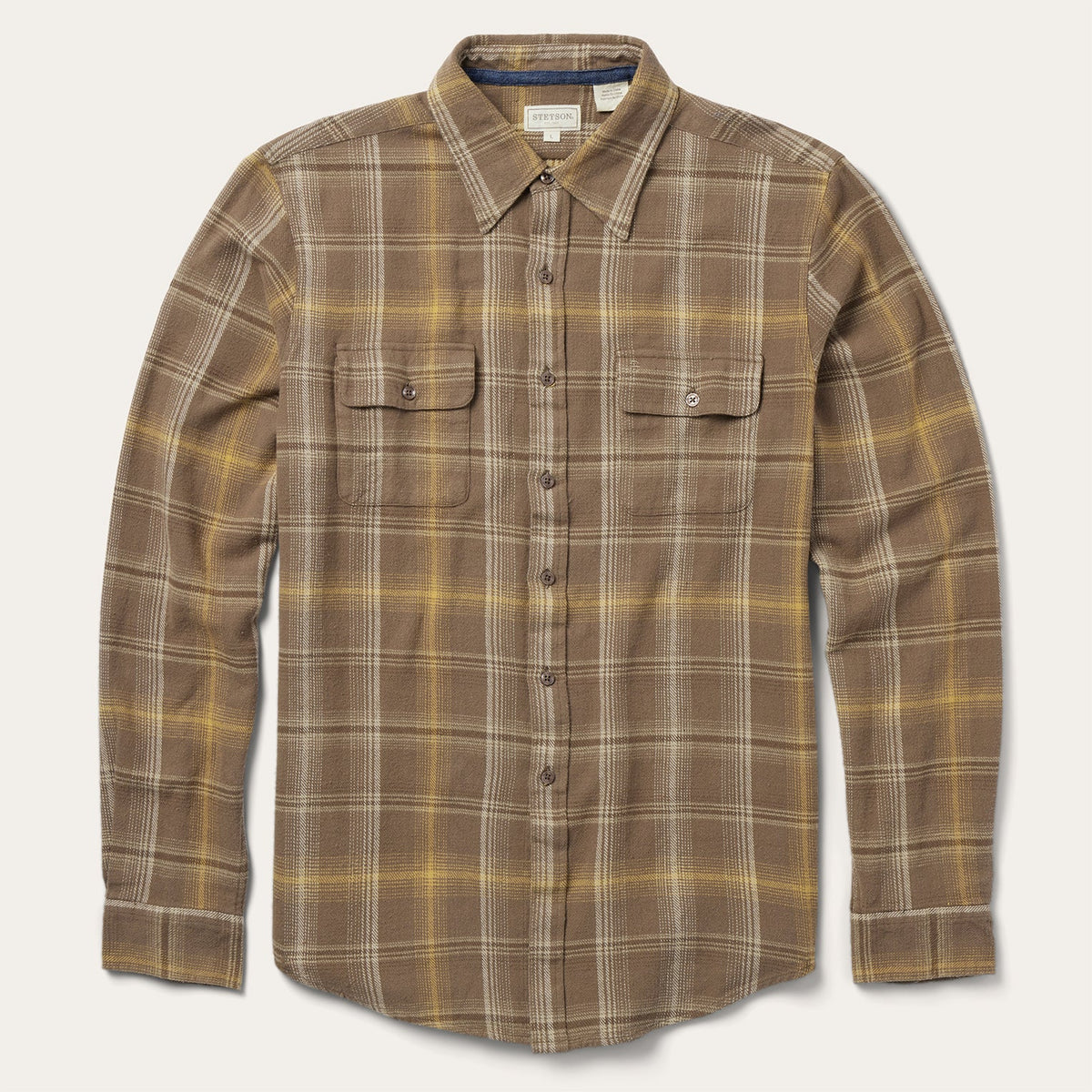 Stetson Brown Flannel Button-Front Shirt