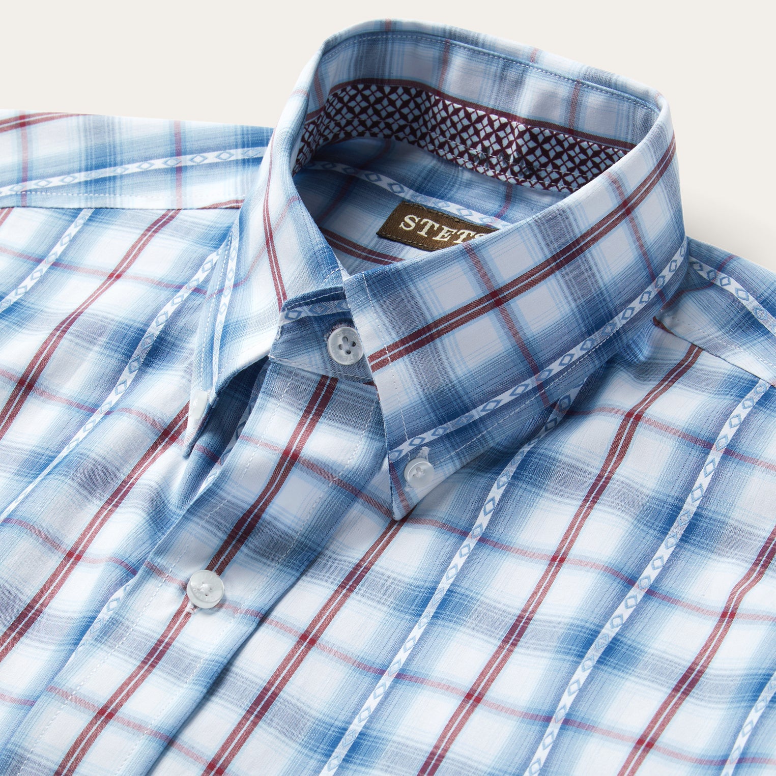 Stetson Blue Diamond Dobby Plaid Shirt - Flyclothing LLC