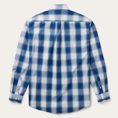 Stetson Navy Gold Ombre Plaid Short Sleeve Western Shirt - Flyclothing LLC