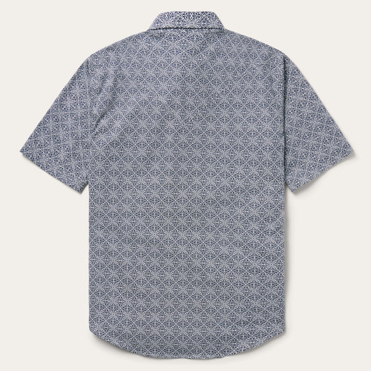 Stetson Navy Print Short Sleeve Western Shirt - Flyclothing LLC