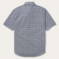 Stetson Navy Print Short Sleeve Western Shirt - Flyclothing LLC