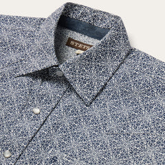 Stetson Navy Print Short Sleeve Western Shirt - Flyclothing LLC