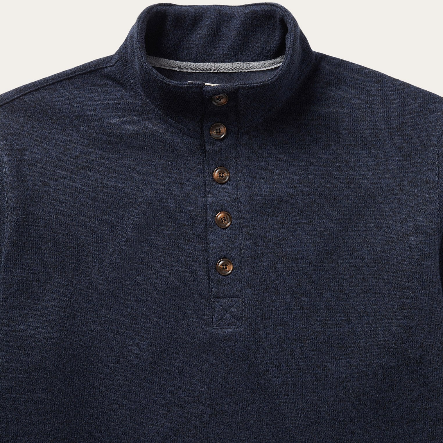 Stetson Button-Front Blue Pullover Knit Sweater