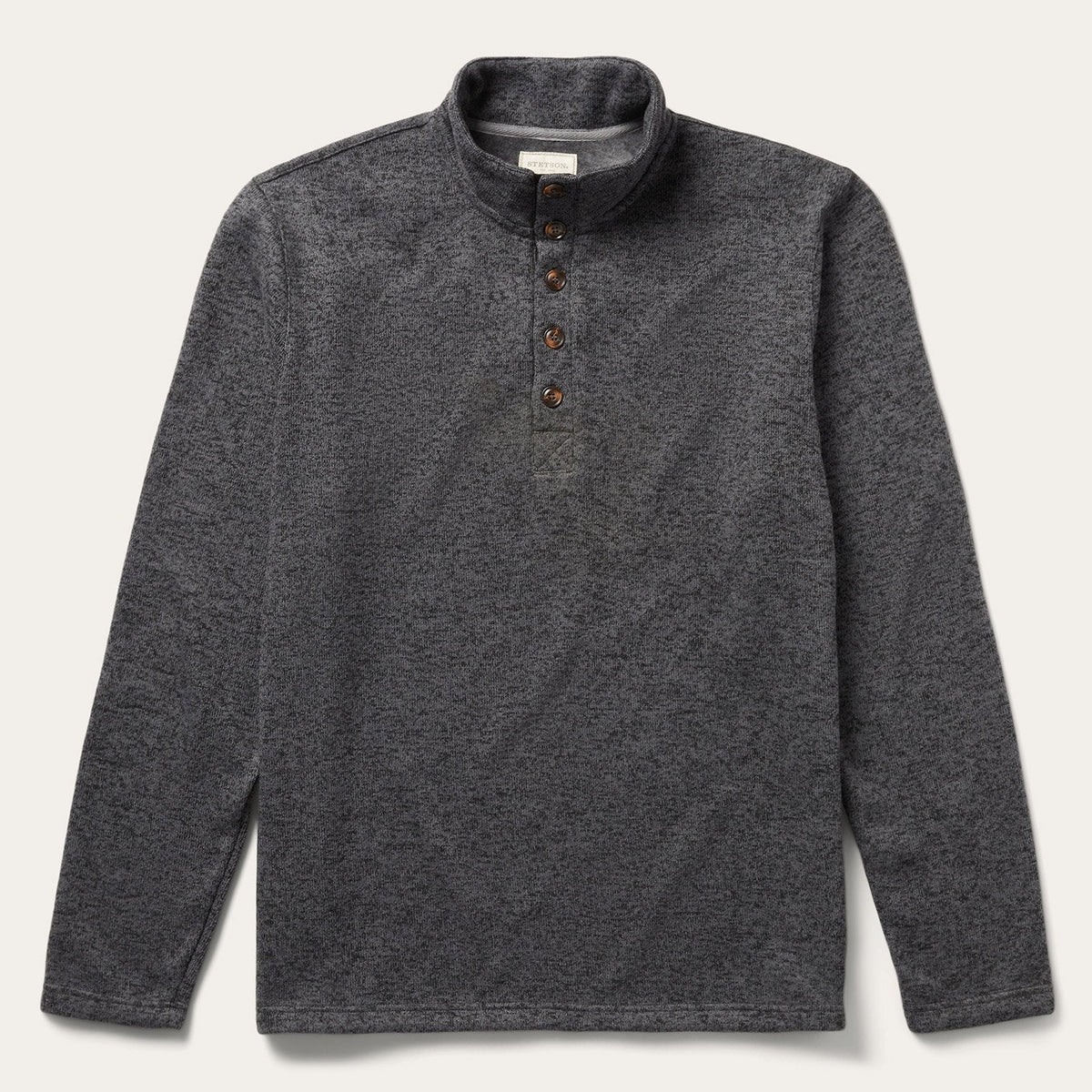 Stetson Button-Front Grey Pullover Knit Sweater