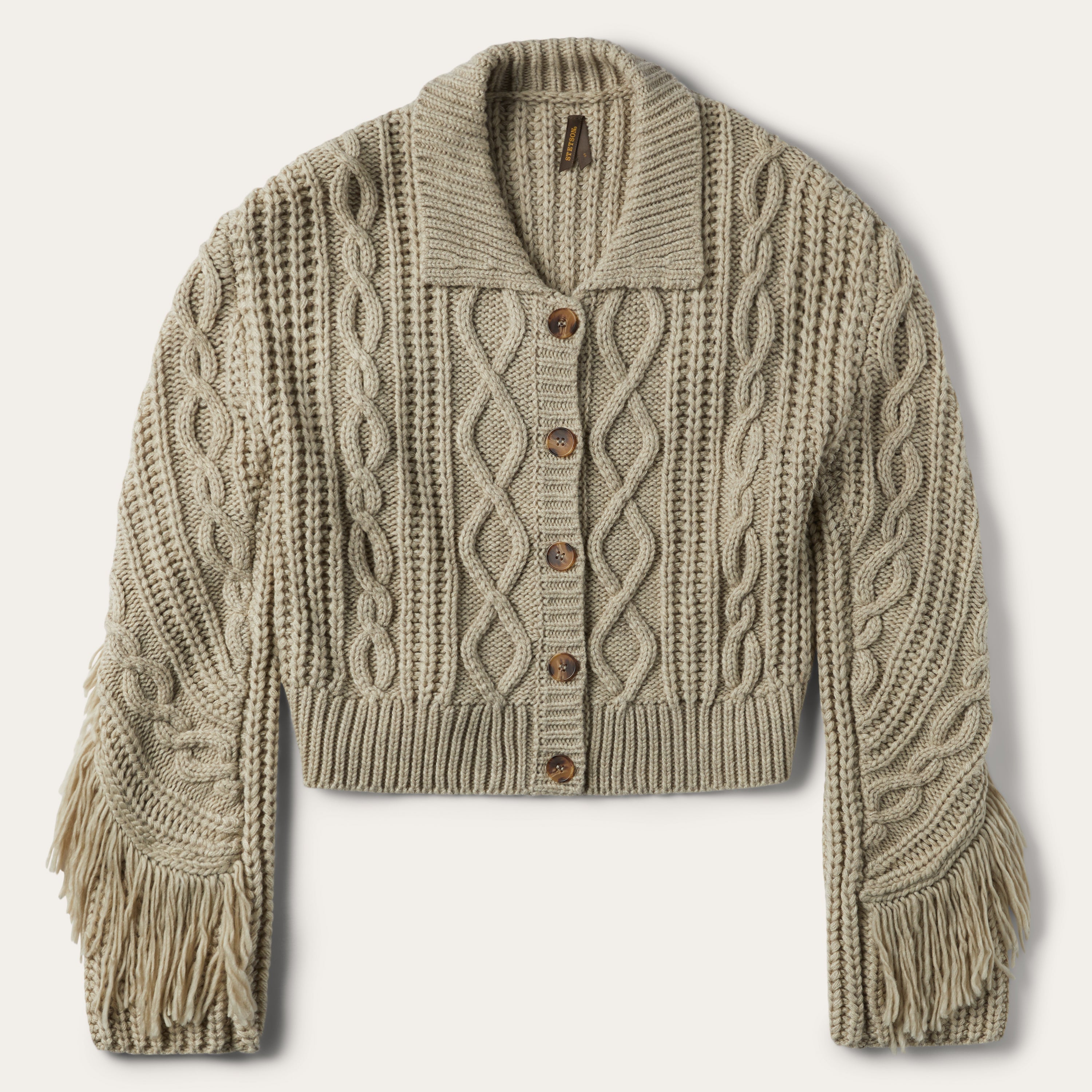 Stetson Cream Fringed Cardigan