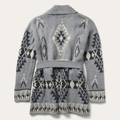 Stetson Chunky Knit Tie Sweater in Grey