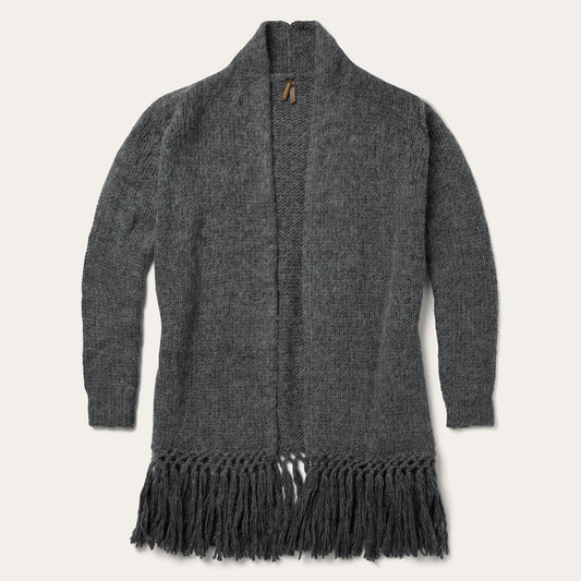 Stetson Charcoal Fringed Cardigan