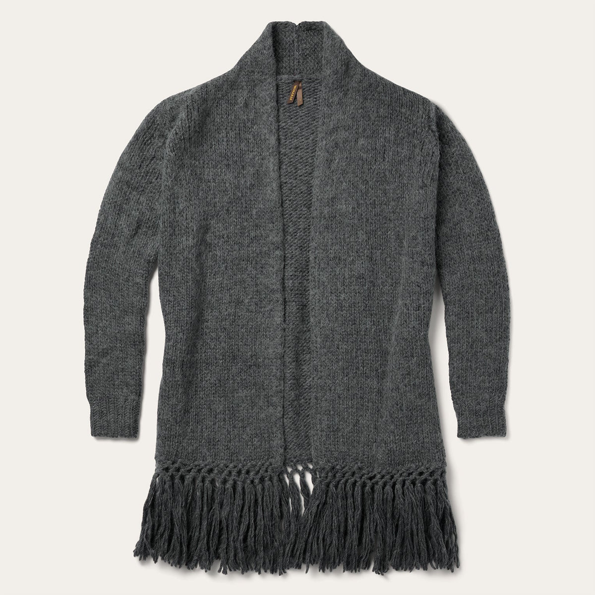 Stetson Charcoal Fringed Cardigan