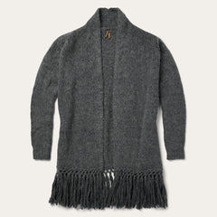 Stetson Charcoal Fringed Cardigan