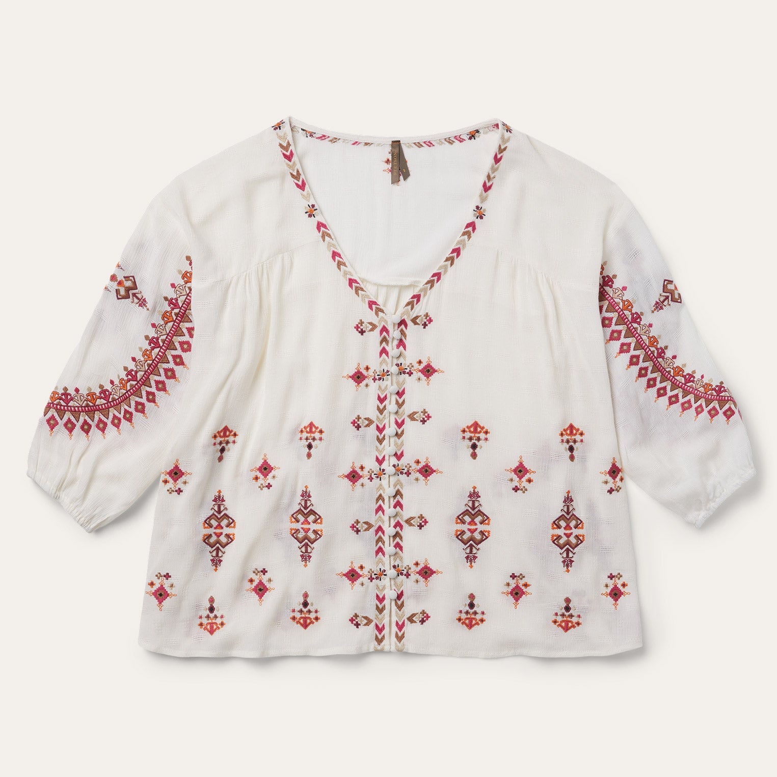 Stetson Dobby Peasant Blouse