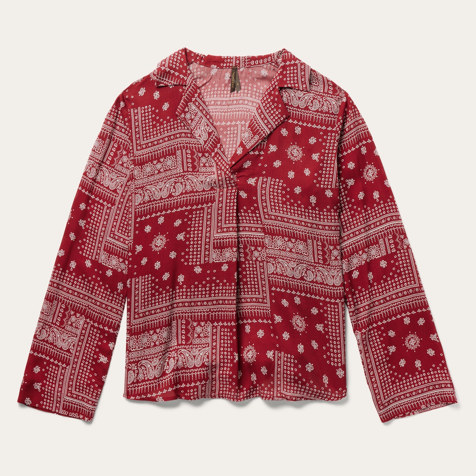 Stetson Red Bandana Patchwork Blouse