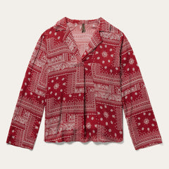 Stetson Red Bandana Patchwork Blouse