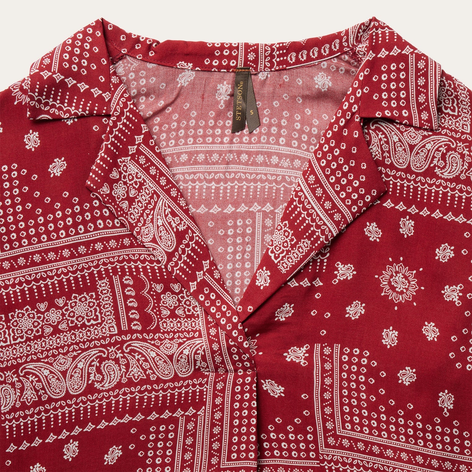 Stetson Red Bandana Patchwork Blouse