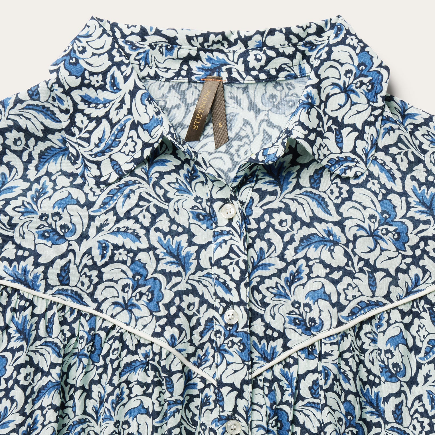 Stetson Indigo Tapestry Print Blouse - Flyclothing LLC