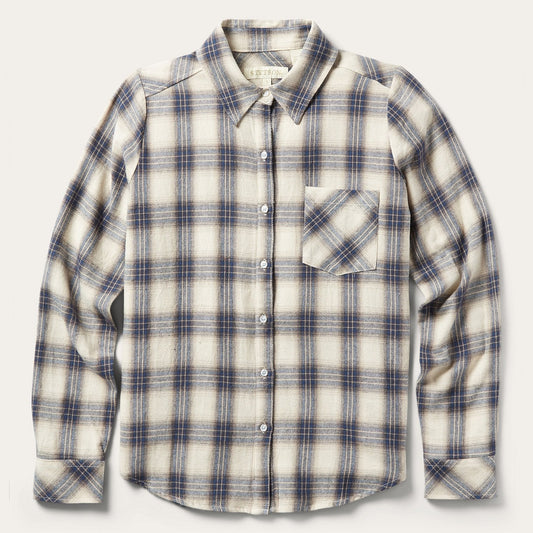 Stetson Classic Western Flannel Shirt in White Cream