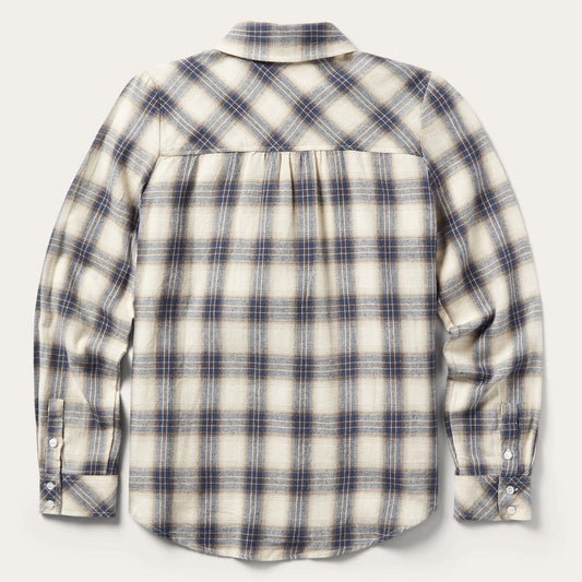 Stetson Classic Western Flannel Shirt in White Cream