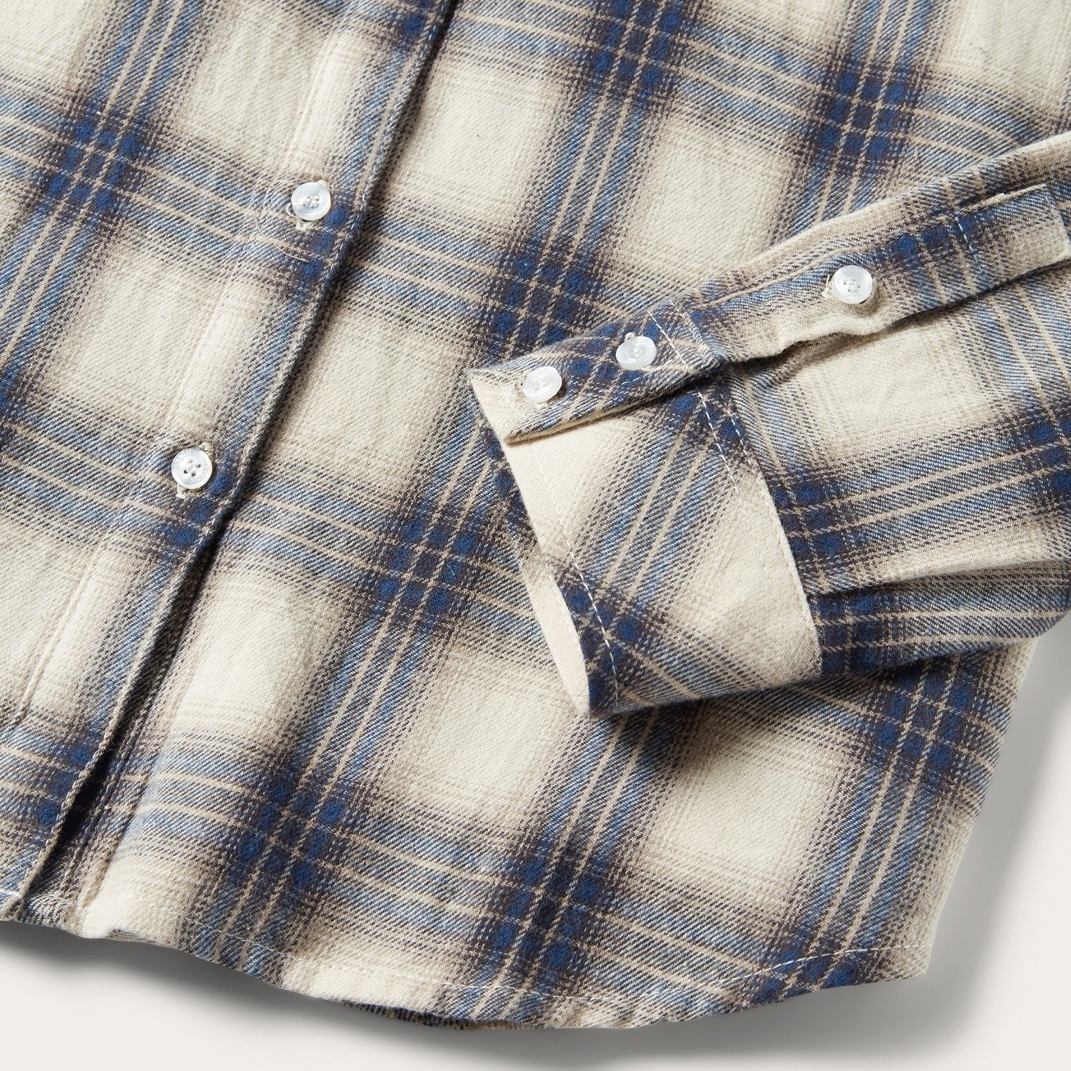 Stetson Classic Western Flannel Shirt in White Cream