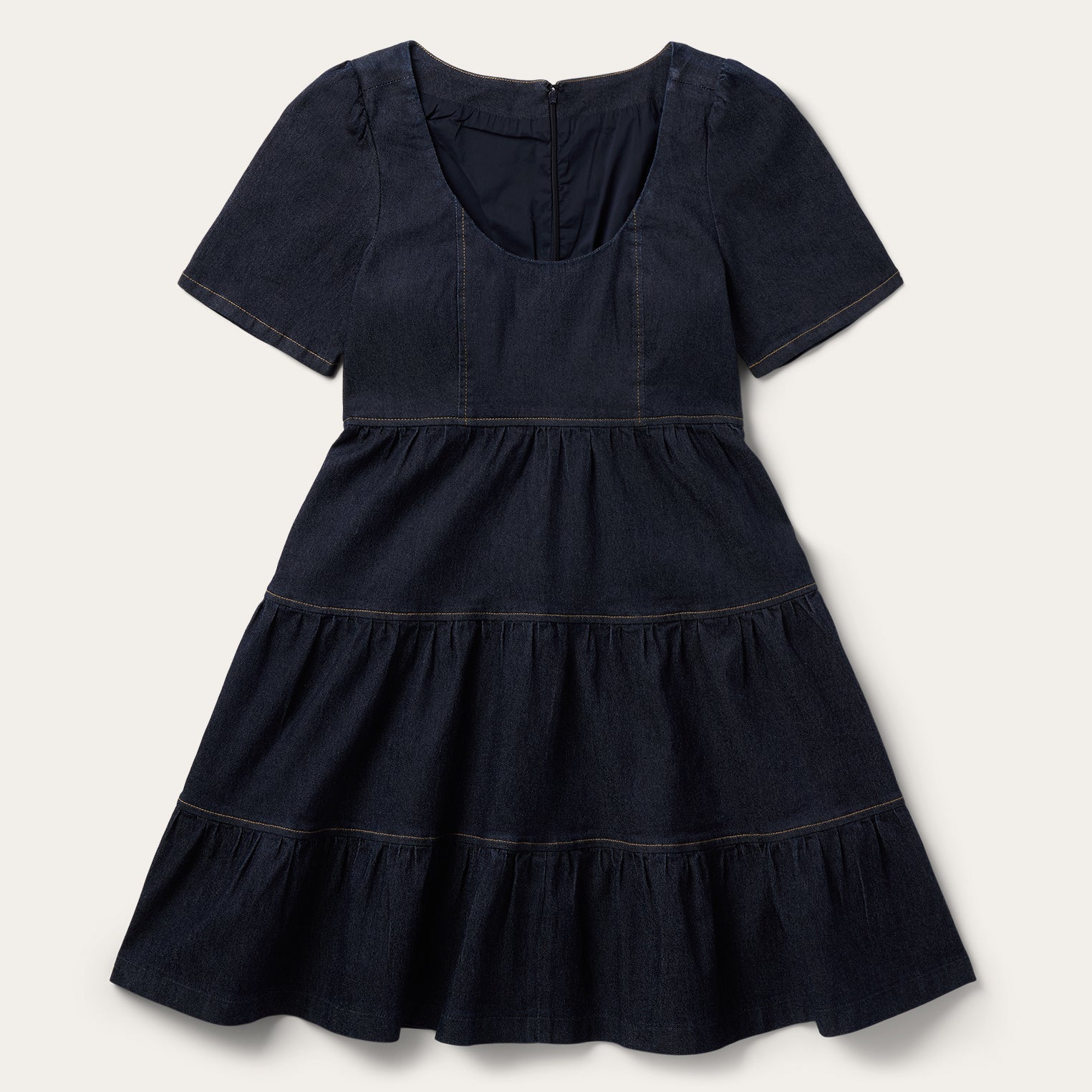 Stetson Dark Denim Dress With Contrast Top Stitching