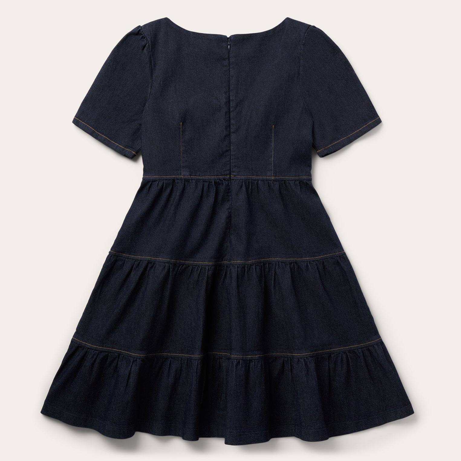 Stetson Dark Denim Dress With Contrast Top Stitching