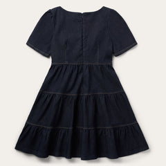 Stetson Dark Denim Dress With Contrast Top Stitching