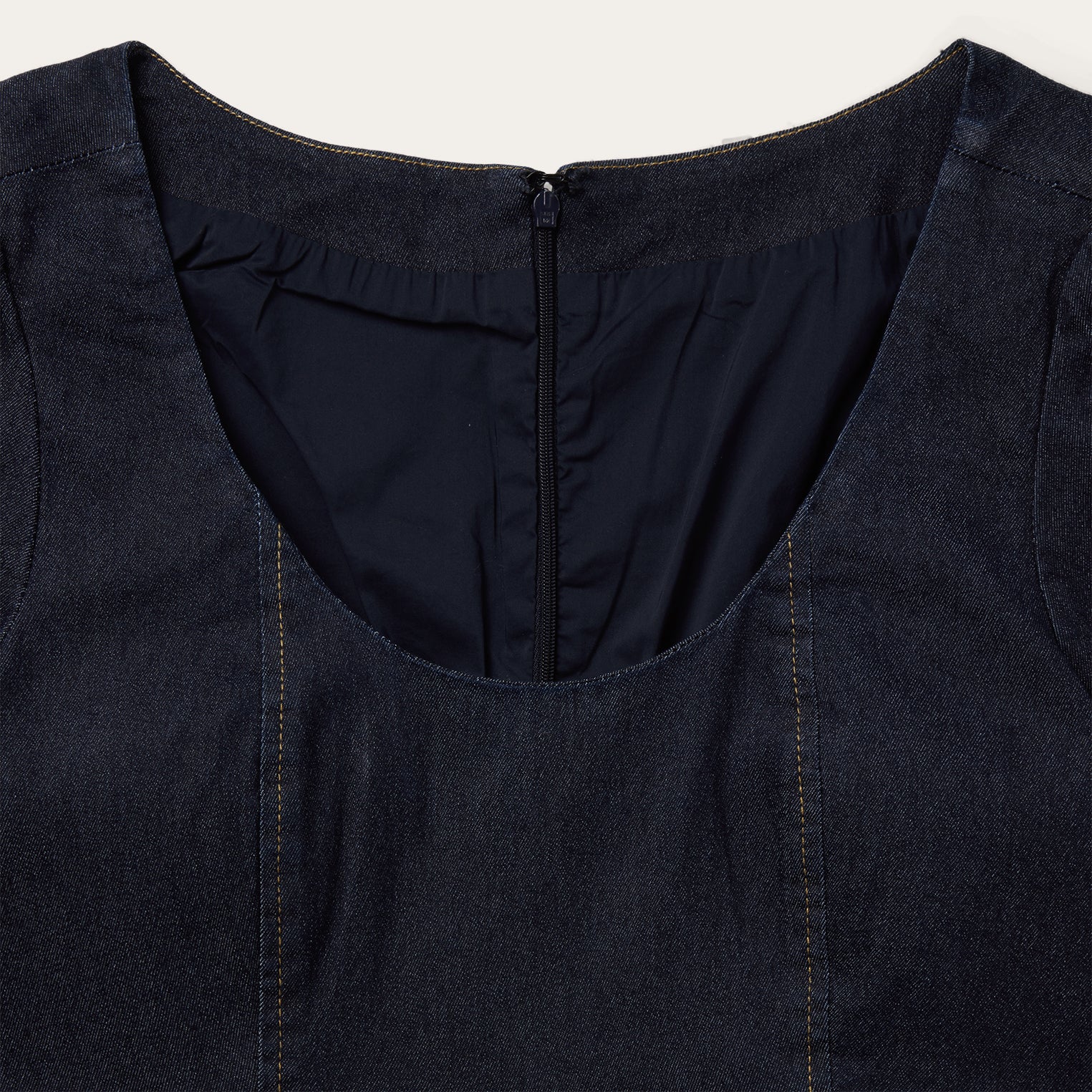 Stetson Dark Denim Dress With Contrast Top Stitching