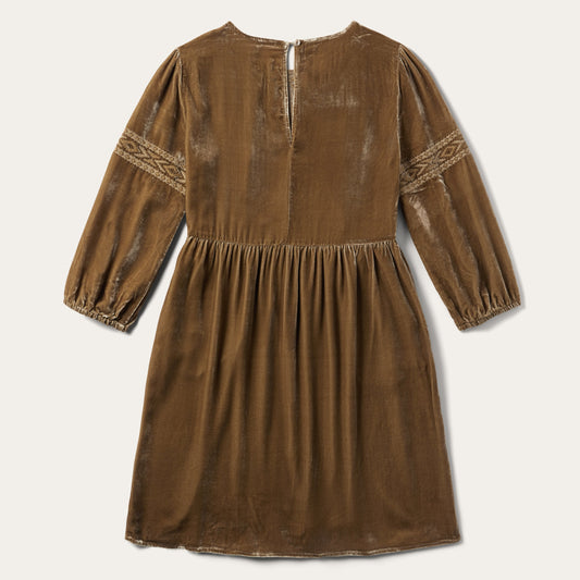 Stetson Khaki Velvet Babydoll Dress - Flyclothing LLC