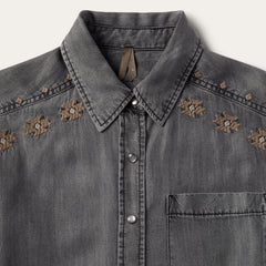 Stetson Embroidered Snap Front Shirt Dress - Flyclothing LLC