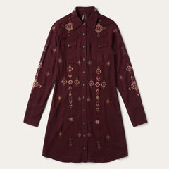 Stetson Embroidered Rayon Twill Shirt Dress