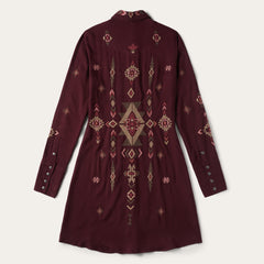 Stetson Embroidered Rayon Twill Shirt Dress