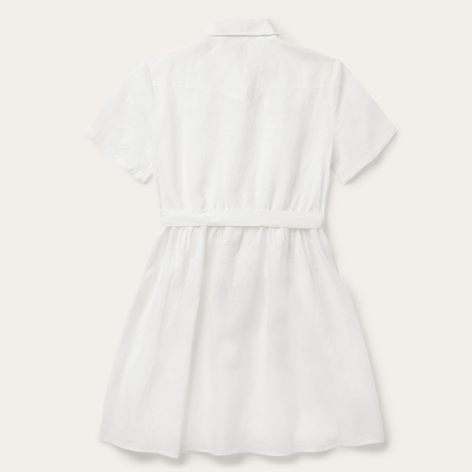 Stetson White Tonal Stripe Linen Shirt Dress - Flyclothing LLC