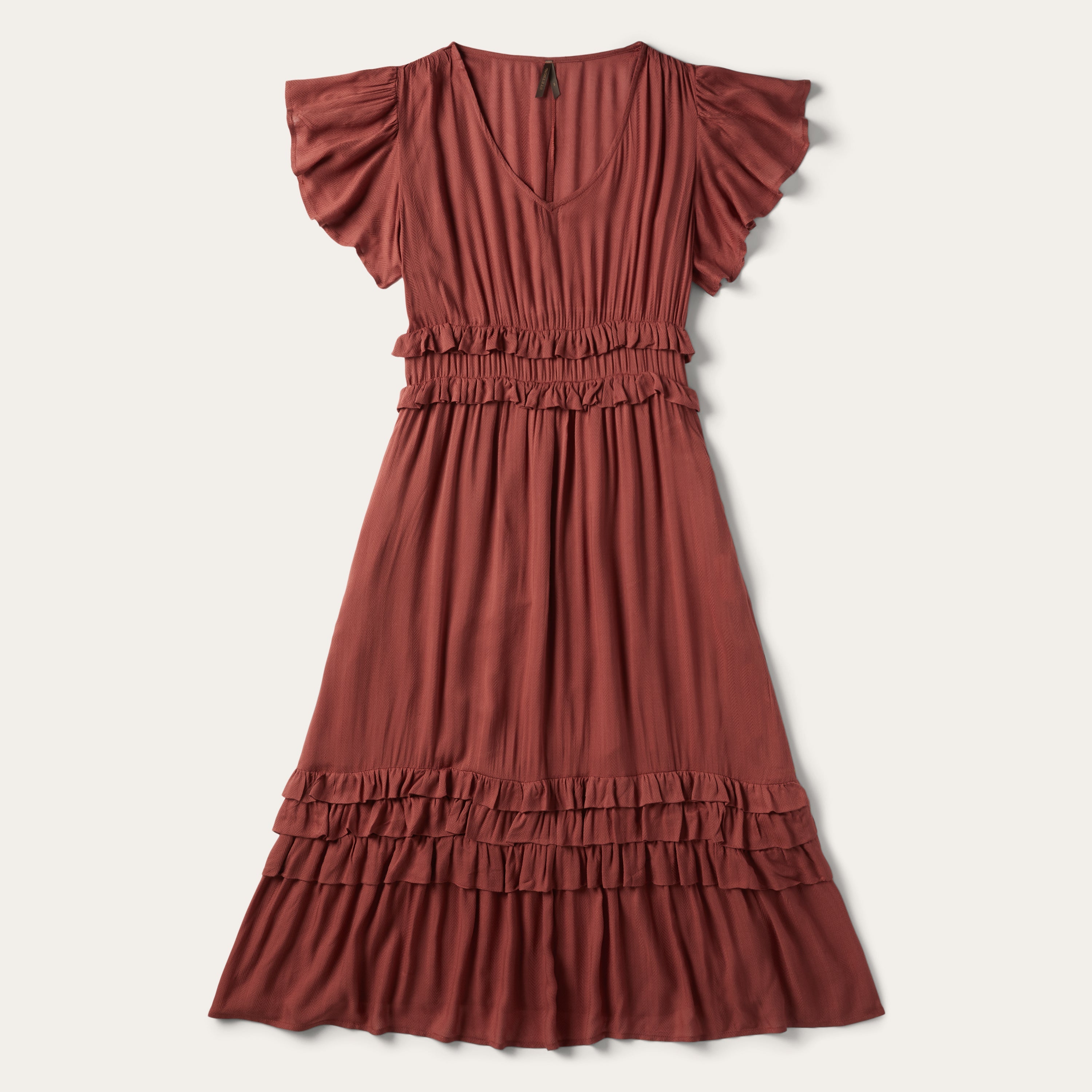 Stetson Cinnamon Rayon Herringbone Dress