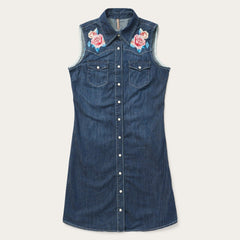 Stetson Embroidered Denim Shirt Dress - Flyclothing LLC