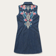 Stetson Embroidered Denim Shirt Dress - Flyclothing LLC