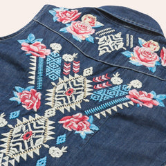 Stetson Embroidered Denim Shirt Dress - Flyclothing LLC