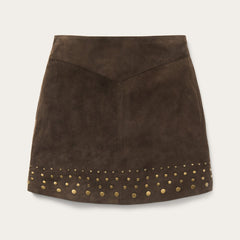 Stetson Lamb Suede Skirt with Nailheads