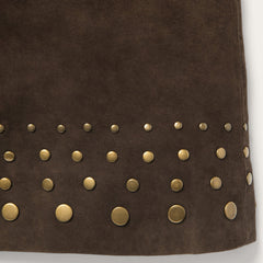 Stetson Lamb Suede Skirt with Nailheads