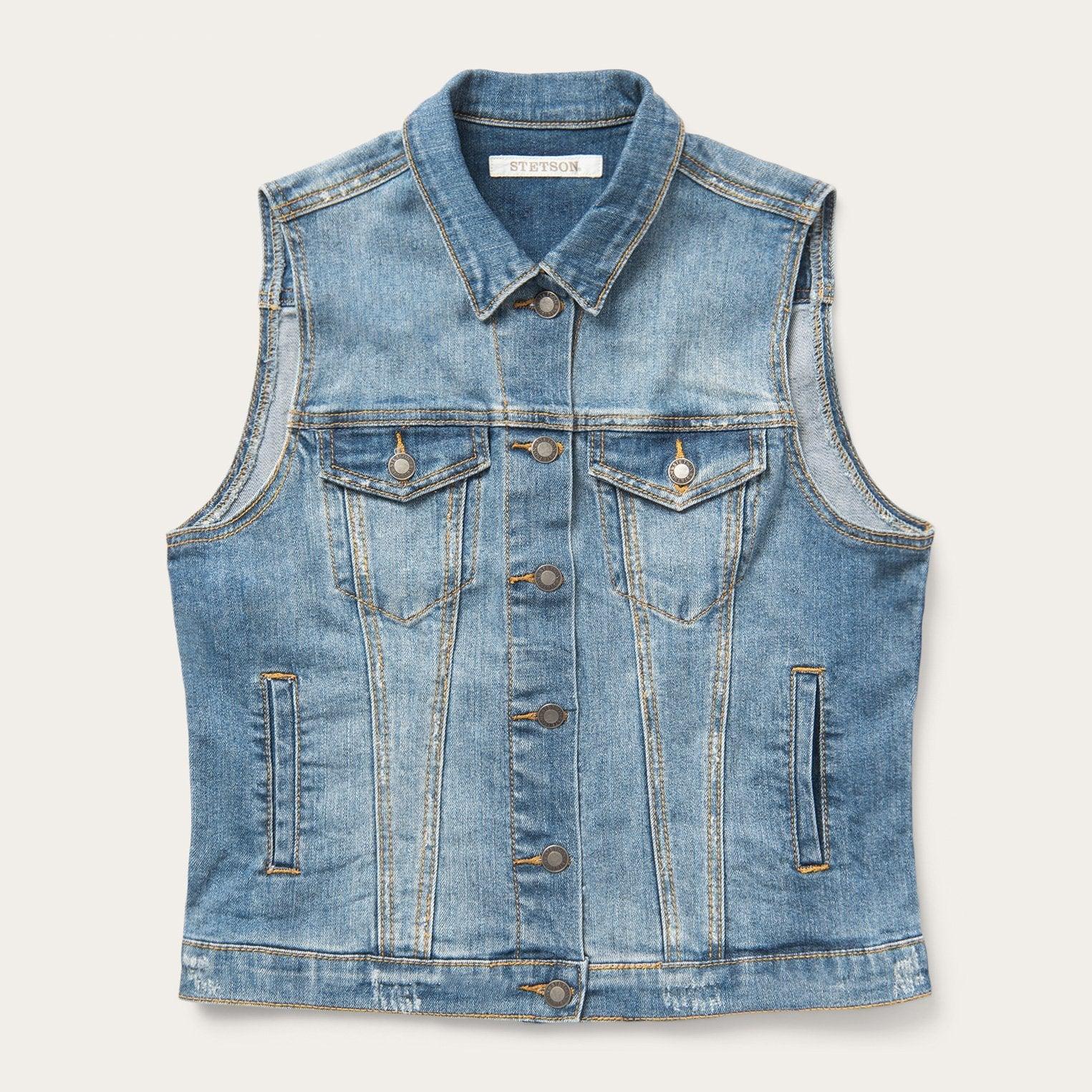 Stetson Classic Sleeveless Denim Vest - Flyclothing LLC