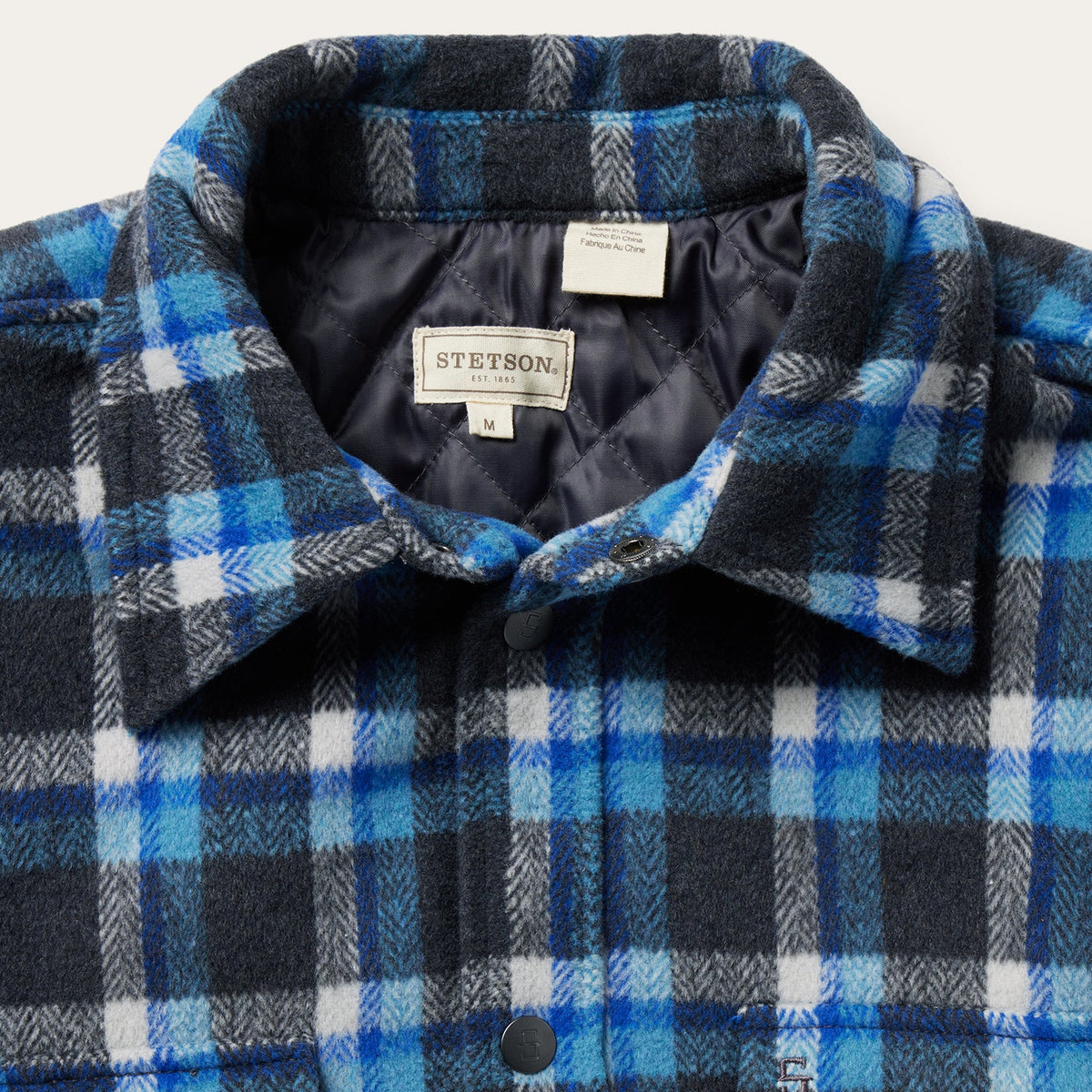 Stetson Blue Plaid Quilted Shirt Jacket - Flyclothing LLC