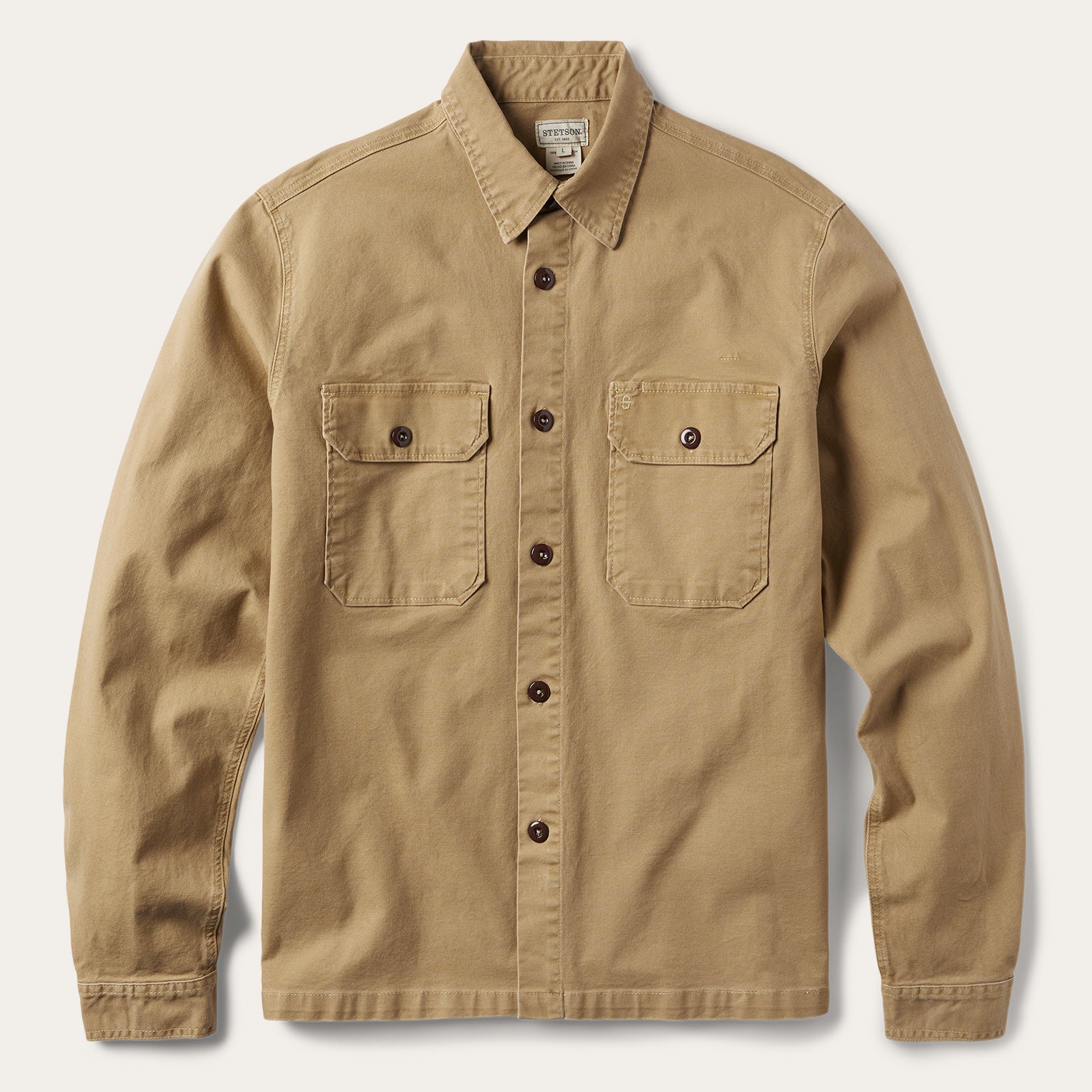 Stetson Camel Stretch Canvas Shirt Jacket