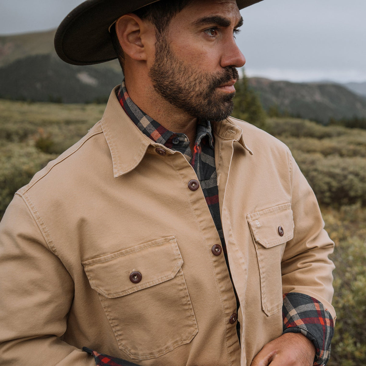 Stetson Camel Stretch Canvas Shirt Jacket