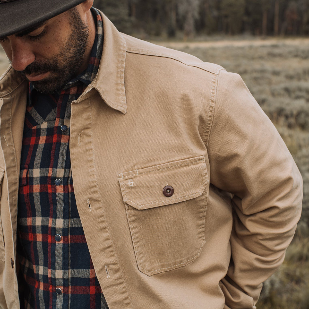 Stetson Camel Stretch Canvas Shirt Jacket