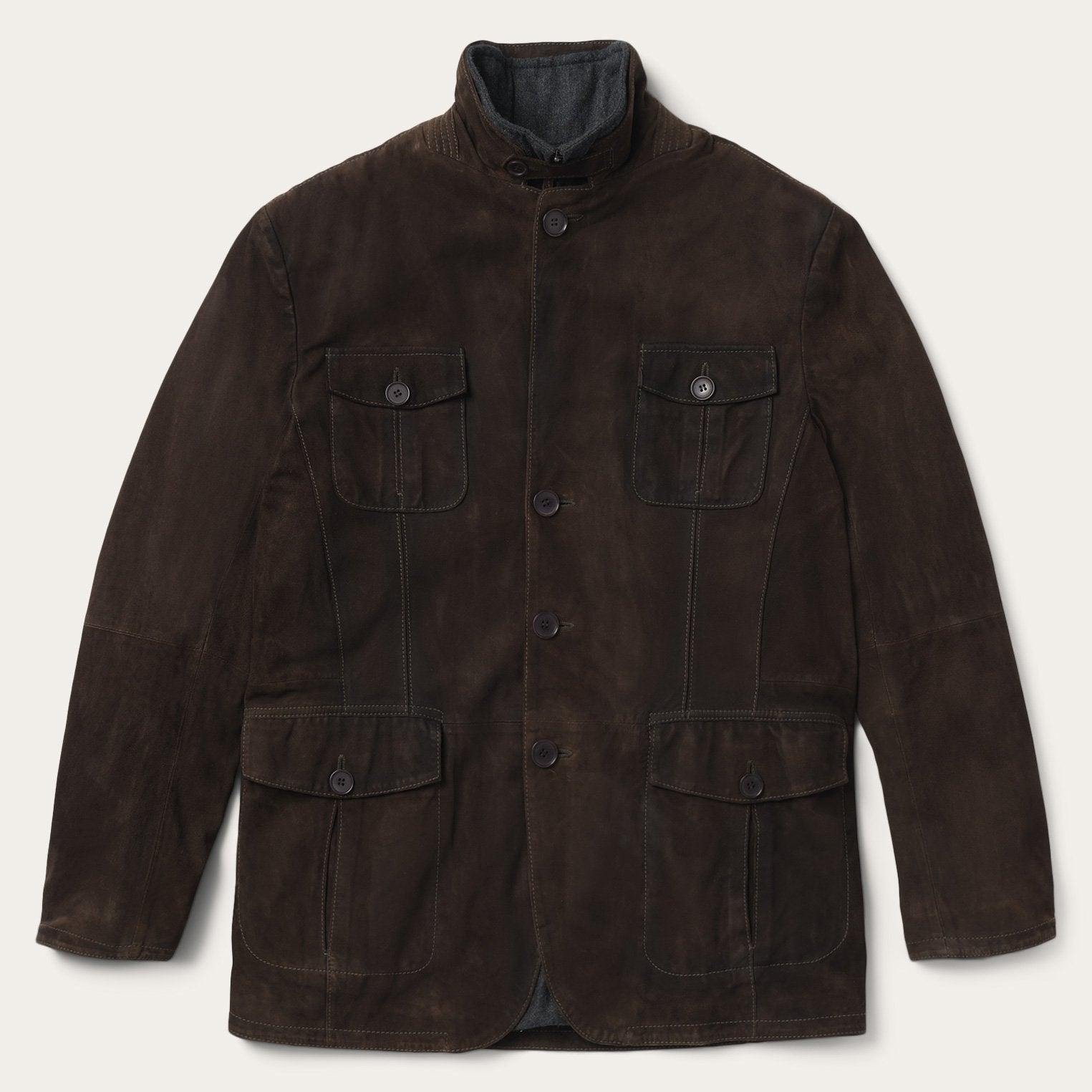 Stetson Dark Brown Suede Jacket - Flyclothing LLC