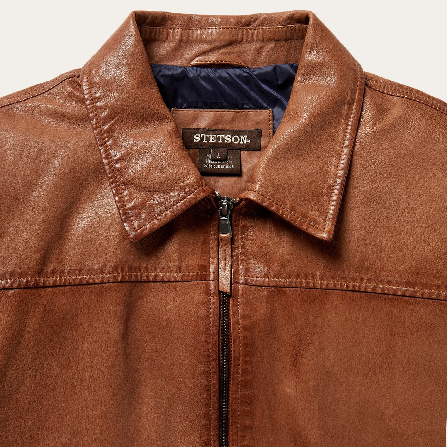 Stetson Zip-Front Lightweight Leather Jacket