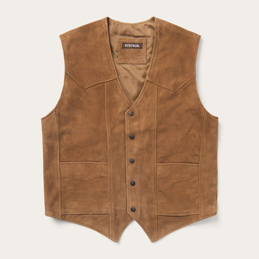 Stetson Suede Leather Snap Front Vest - Flyclothing LLC