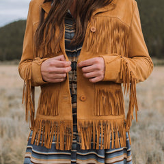 Stetson Tan Fringe Suede Jacket