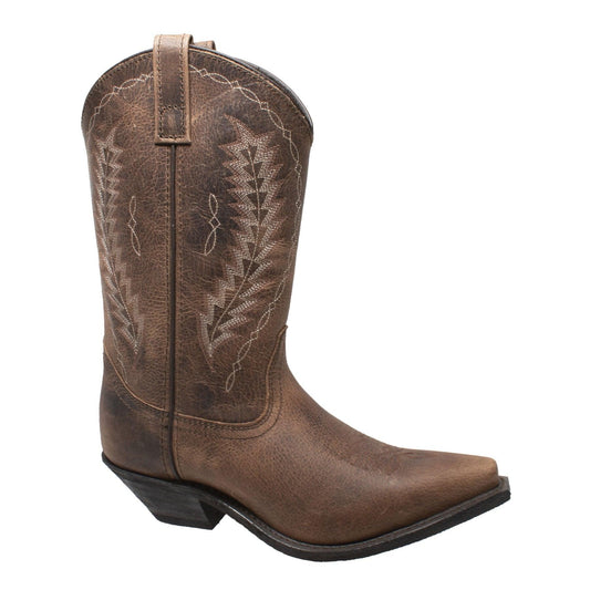 AdTec Women's 11" Crazy Horse Western Point Toe Boots Brown - Flyclothing LLC