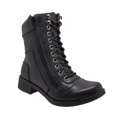 RideTecs Women's 8" Zipper Biker Boot Black - Flyclothing LLC