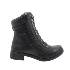 RideTecs Women's 8" Zipper Biker Boot Black - Flyclothing LLC